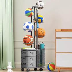 Basketball Storage Rack for Home Use, Indoor Children's Soccer, Volleyball, Badminton, Yoga Storage Basket, Floor-Standing Storage Shelf