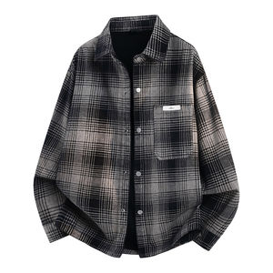 
Plaid loose trendy brand denim shirt spring casual Korean style trendy shirt men's versatile 2026 new tops