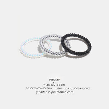 Korean style hair tie for hair, bright color phone cord, simple small fresh hair accessory, high elasticity, no damage to hair, rubber band for women