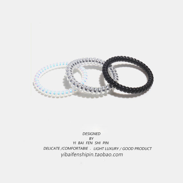 Korean style hair tie for hair, bright color phone cord, simple small fresh hair accessory, high elasticity, no damage to hair, rubber band for women