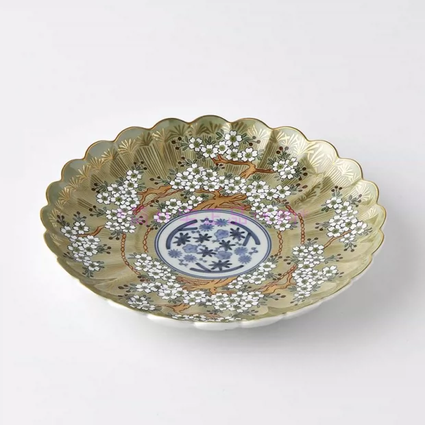 賞美堂 其泉窯 松竹梅鳳凰 有田焼 鮑型 盛皿 賞美堂 其泉窯 松竹梅