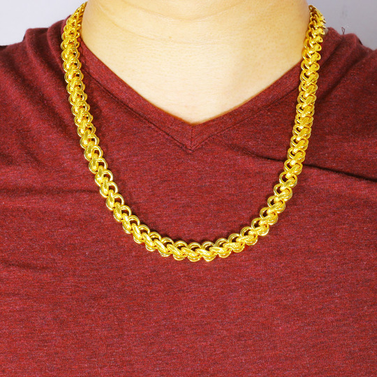 With Price 24k Gold Necklace For Men Hot Male 24k Gold Plated