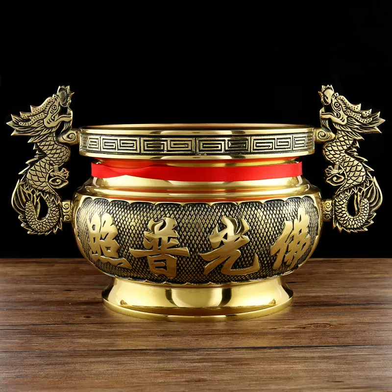 纯铜供观音供佛香炉特大号纯铜佛堂大殿捐赠定做大鼎佛具佛教用品0 纯铜大号香炉供佛铜炉寺庙大殿佛光普照炉佛堂