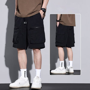 
Extra large size 300*0.5kg large pocket work shorts men's fashion brand summer thin loose straight casual five-point pants