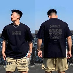 Plus Size 150kg Heavy Cotton Short-Sleeve Men's T-Shirt, Summer American Retro Trendy Brand Loose Half-Sleeve Top