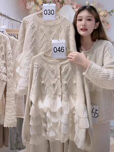 Gentle and soft glutinous needle knit cardigan female 2023 early autumn new Korean sweet niche design sensor milk jacket
