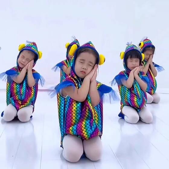 
Children's Colorful Fish Dance Costumes Fish Costumes Little Fish Blowing Bubbles Costumes Little Fish Blowing Bubbles Performance Costumes Animals