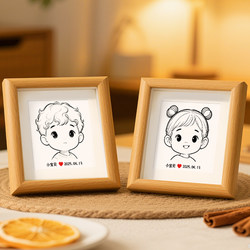 Baby Fetal Hair Photo Frame, Full Moon and Hundred Days Fetal Hair Keepsake, LAOSHU Hdiy Creative Photo Display Stand with Hand and Foot Prints