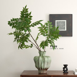 Chinese Retro Jingdezhen Ceramic Vase, Light Luxury Living Room and Dining Table Decoration, Wabi-Sabi Style Hand-Painted Hydroponic Flower Vessel