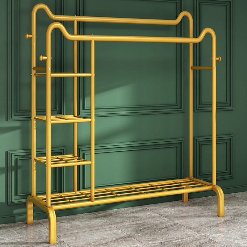 Light Luxury Floor-to-Ceiling Coat Rack for Bedroom - Double-Pole Net ...