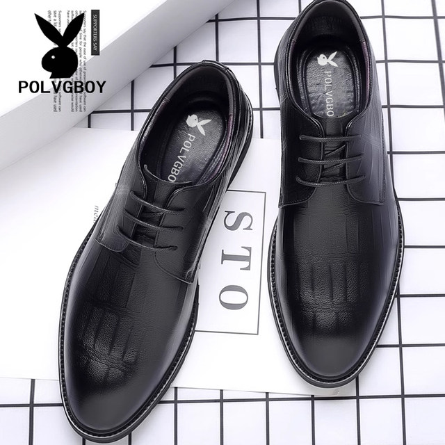 Men's Leather Shoes Men's Business Formal Leather Lace Up Men's Casual ...