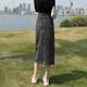 
High-waisted design-sensing denim skirt women's skirt 2024 summer new slit slim small A-line midi skirt