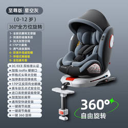 German Car Child Safety Seat for Ages 0-12, 360-Degree Rotation, Anti-Rollover Support, Sunshade, Can Sit and Lie down in Both Directions