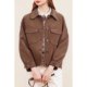 Woolen jacket, fashionable new lapel, single-breasted flip pocket decoration, retro and versatile short top 1.02