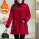 Winter velvet mother's smock, new thickened zipper, mid-length cotton coat, jacket, work clothes, warm cotton coat