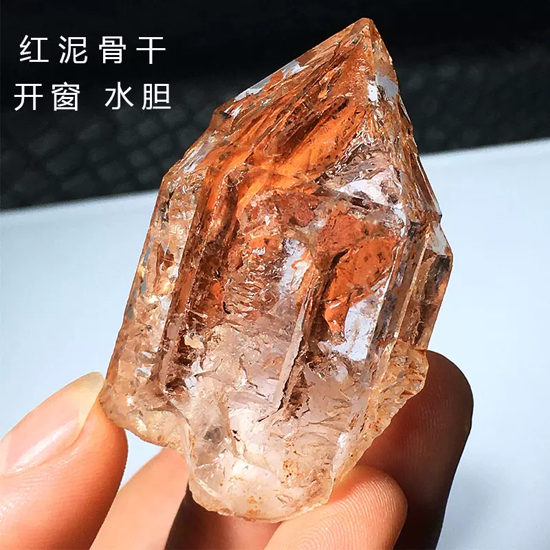 ZX天然黄水晶柱子彩虹蓝针六棱顶梁柱原石原矿家居客厅玄关大摆件