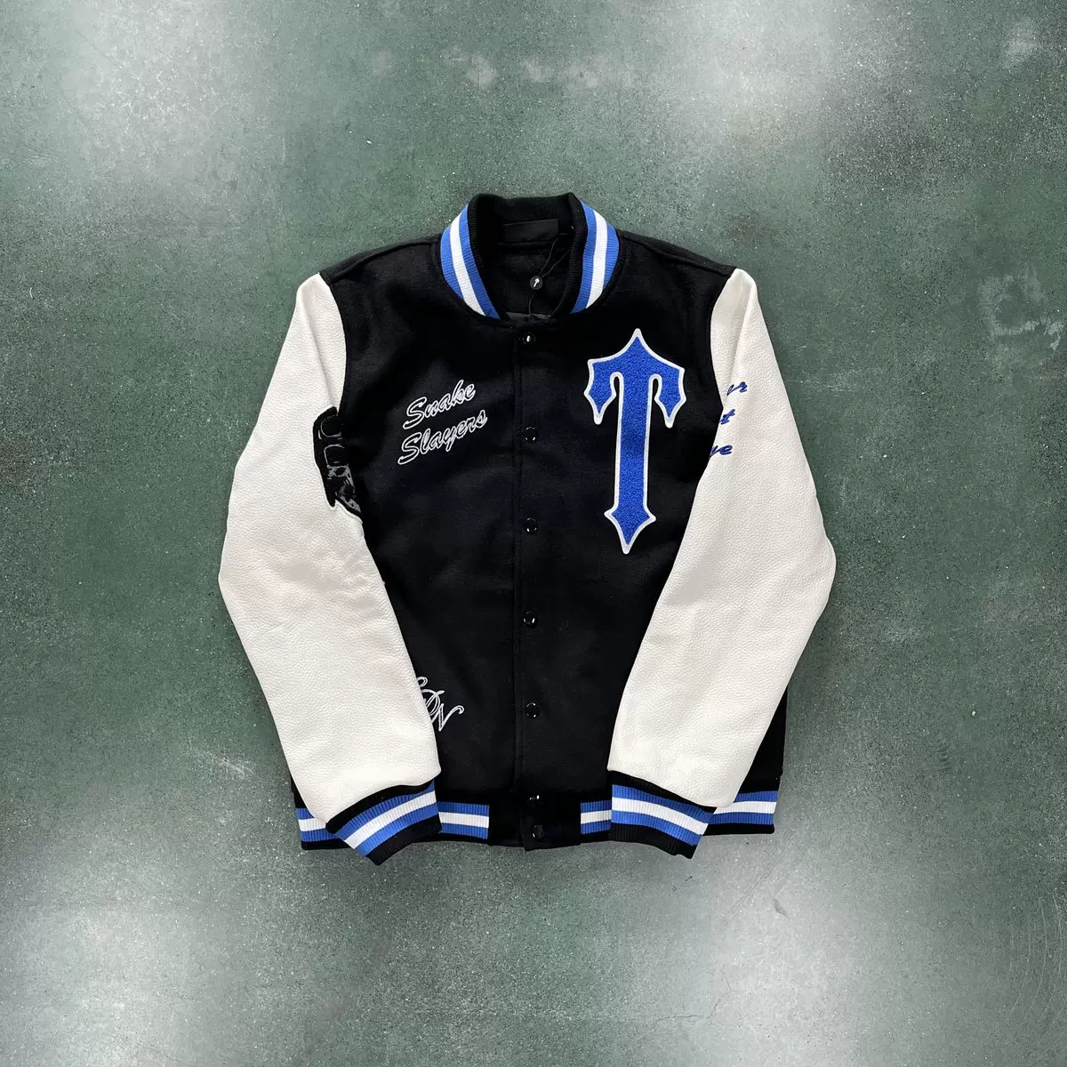 Trapstar Real cowhide!Varsity Jacket 1：1 真皮外套夹克-Taobao