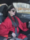 Spot New Year's greetings new Chinese style stand collar red two-sided cotton jacket for women loose cotton jacket
