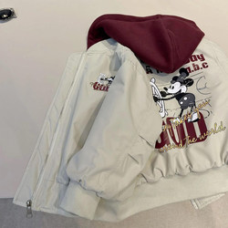 Boys and Girls Parka Cotton Jacket Spring 2026 New Children's Spring and Autumn Cotton Coat with Fleece Baseball Jacket