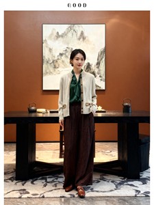 
Western old money style cashmere jacket, contrasting color stitching suede, stand collar warm flight jacket women's cardigan