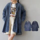 Foreign Trade Daily Single Women's Denim Skirt 2025 Spring New Stand Collar Long Sleeve Loose Fashion Fashion Fashion Casual Mid-Long Long Skirt
