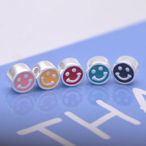 S925 sterling silver cute smiley face di red rope bracelet necklace crystal bracelet jewelry pendant accessories
