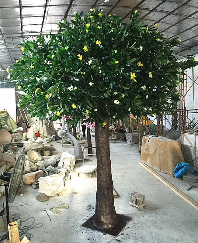 仿真桂花树月桂假树中式风水室内客厅卧室新房假绿植物盆栽