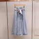 In-stock Yili Zhuoya 24 summer new style fashion commuter A-line high waist umbrella casual pocket denim mid-length half