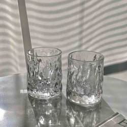 ins Hammered Whiskey Glass Glacier Pattern Rain Mist Glass Juice Glass Coffee Cold Drink Glass Household Glass Water Cup Tea Cup