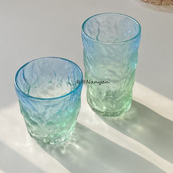 ins Gradient Glacier Pattern Glass Cup Nordic Restaurant Juice Cup Sparkling Water Cup Coffee Cup Creative Bark Pattern Cup