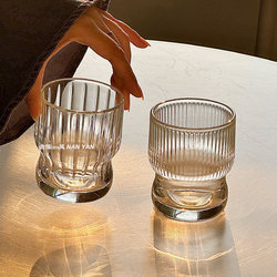 Unique ins Style Chubby Iced Americano Coffee Cup Milk Latte Glass Cup with a Vintage Design