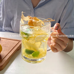 Large-Capacity Glass Fruit Tea Cup with Handle, Mojito Cup, Summer Juice Cold Drink Cup, Household Beverage Drinking Cup