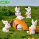 Rabbit Paradise Micro Landscape Ornaments Cute Cartoon Animal Carrot Rabbit House Gardening Resin Accessories Crafts
