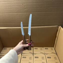 Yanyihao Wu Walnut Wood Stainless Steel Baguette Bread Slicer Home Baking Cake Steak Serrated Knife