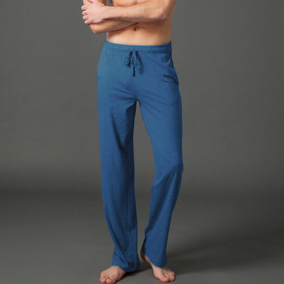 Young slim pure cotton blue home pants men's trousers casual pants yoga pants running sports pants wild outdoor outdoor