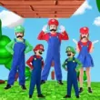 Halloween Super Mario trình diễn trang phục cosplay người lớn trẻ em Mario tập đi sân khấu biểu diễn cha mẹ-con 