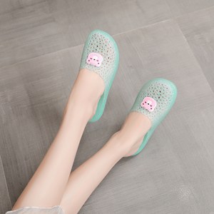 
Baotou half slippers for women new style home interior crystal outdoor wear bathroom bath anti-slip sandwich jelly plastic anti-odor
