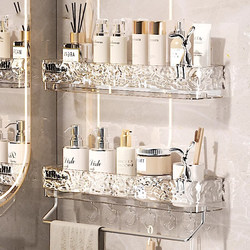 Bathroom Storage Rack, Wall-Mounted Toilet Shelf, No-Drill Wall-Mounted Bathroom Sink Storage Rack for Home Use