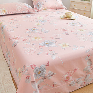 
Pure cotton bed sheet single piece 1.8m double thickened 100 cotton quilt sheet pillowcase three-piece set 2026 new style