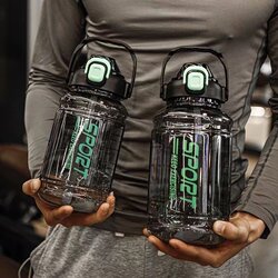 Large-Capacity Water Cup for Men, Anti-Fall, High Temperature Resistant, Fitness and Sports Water Bottle with Straw, Portable Tea Cup for Students