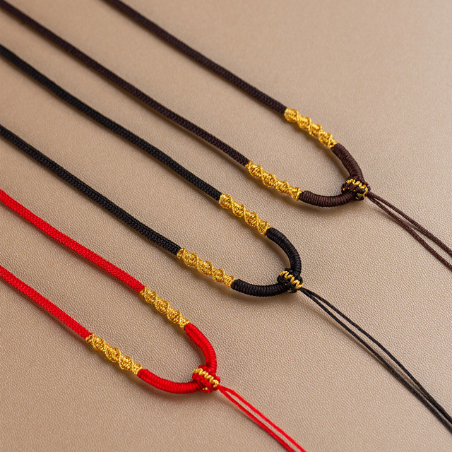 Red rope pendant pendant lanyard jade pendant adjustable hanging neck sling necklace pendant rope men and women pendant rope high-end