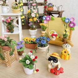 Cat Department Store Zakka Mini Flower Bonsai Cat Garden Series Handmade DIY Miniature Simulation Potted Plants