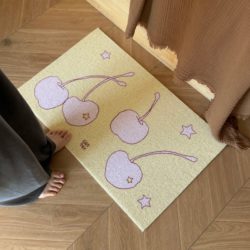 Mijie Original Cute Cherry Entrance Mat with Silk Loop, High-End New Style Coffee Shop Commercial Door Mat