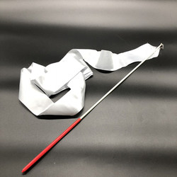 Solid Color White Dance Ribbons, Artistic Gymnastics Children's Colorful Sticks, Kindergarten Performance Props, Dancing Streamers, Silk Ribbons