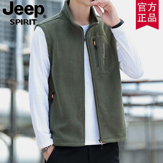 Jeep Gypling official authentic autumn and winter new velvet vest velvet thickened vest horses horses coat men's tide