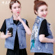 European station denim vest for women spring and summer large size Internet celebrity embroidered denim short jacket sleeveless waistcoat light-colored vest
