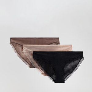 13 European and British low -waist triangle -free transparent, transparent dry -drying nylon sexy lace edge solid color
