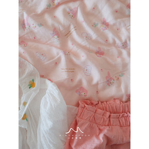 
Kitty Melody cartoon cute dormitory pure cotton double-layer gauze sheet quilt cover quilt cover bed sheet pillowcase 1.2m
