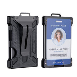 Cross-Border European and American Metal Work Badge Card Holder Aluminum Alloy Carbon Fiber Rfid Badge Card Holder Id Card Holder