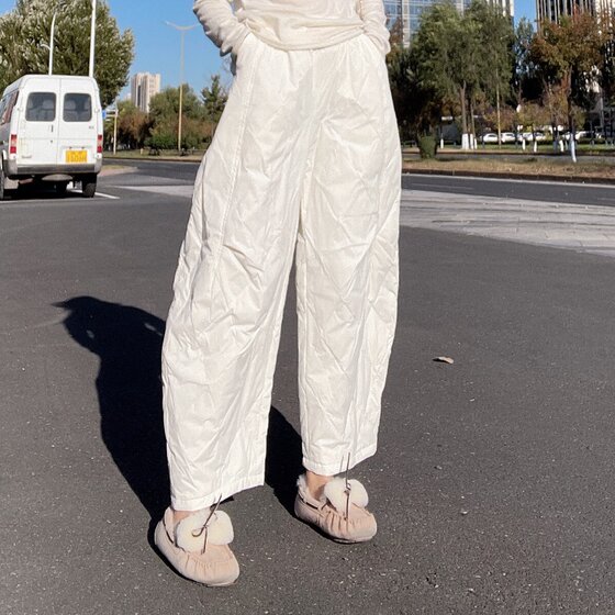 
Down pants for women wearing loose nine-point fashionable trendy duck down winter women's pants new style 2024 hot style fashion temperament